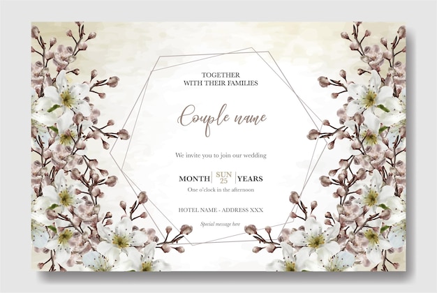 conception florale de carte d'invitation de mariage