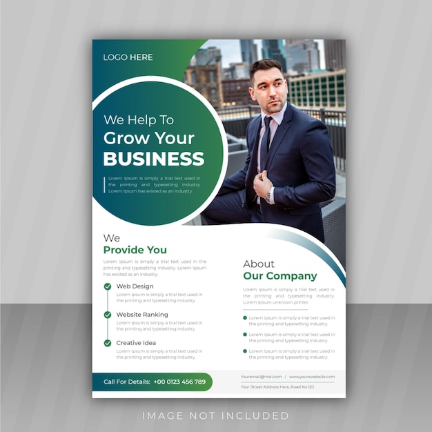 Conception de Flyer d'affaires moderne ou couverture de brochure