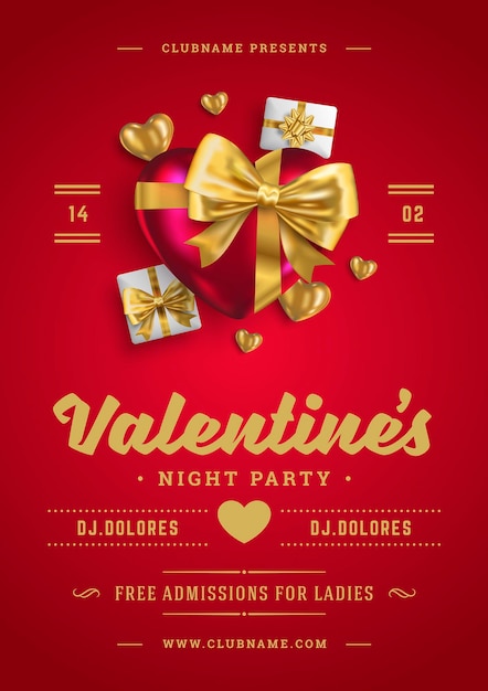 Conception De Flyer Ou D'affiche Pour La Fête De La Saint-valentin