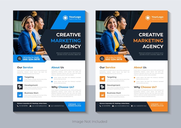 Conception De Flyer Créatif, Modèle De Flyer D'entreprise, Vecteur Premium