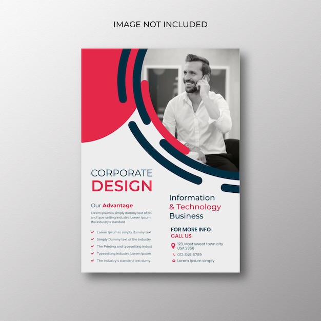 Conception de flyer d'entreprise et modèle de couverture de brochure d'agence de marketing numérique