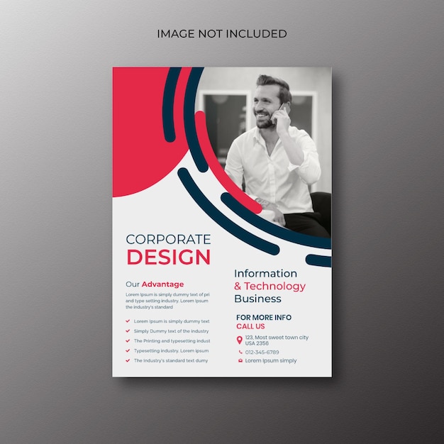 Conception de flyer d'entreprise et modèle de couverture de brochure d'agence de marketing numérique