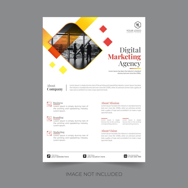 Conception De Flyer D'entreprise Pour Un Dépliant D'affiche Marketing Polyvalent Ou Une Couverture De Brochure