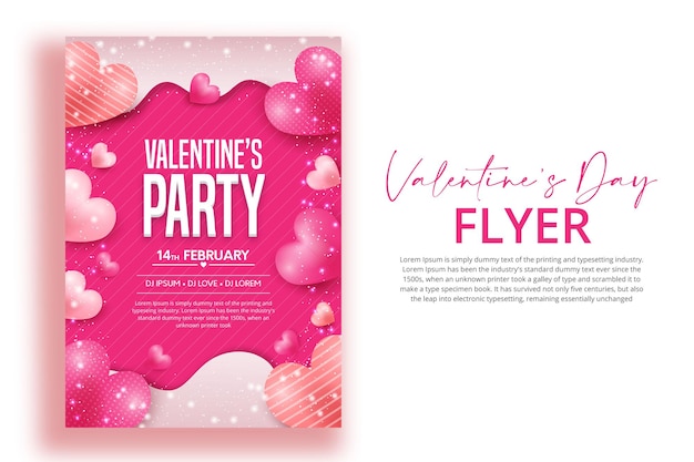 Conception De Flyer De Fête Colorée Belle Saint Valentin