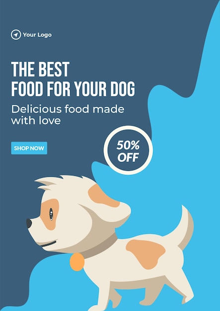 Conception de flyer de la meilleure nourriture pour votre modèle de chien