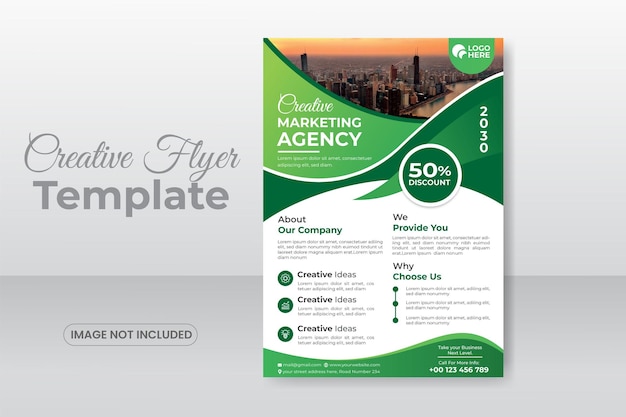 Conception de flyer moderne et modèle de format a4 de page de couverture de brochure