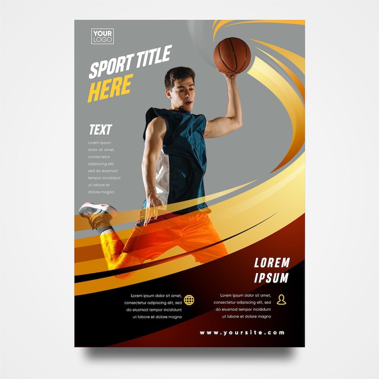 Vecteur conception de flyer sport a5