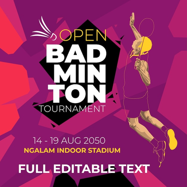 Conception De Flyer De Tournoi De Badminton Ouvert