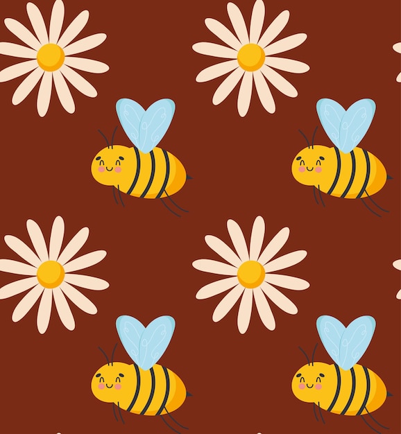 conception de fond d'abeilles et de fleurs