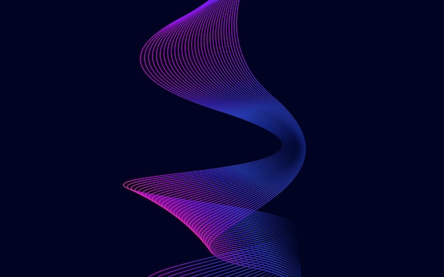 Conception de fond abstrait lignes ondulées bleues élégantes