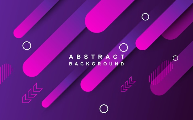 Vecteur conception de fond abstrait moderne composition géométrique néon violet et rose