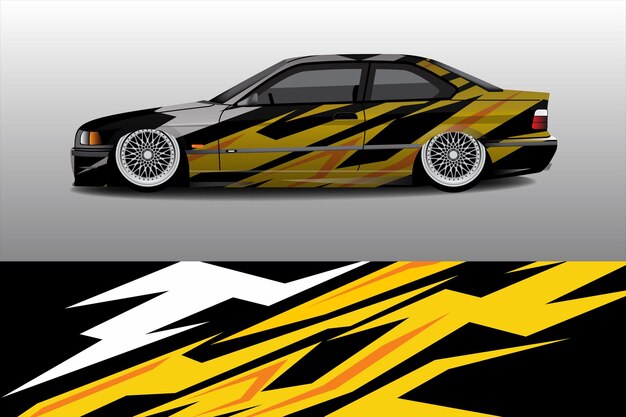 conception de fond d'autocollant d'emballage de voiture de course
