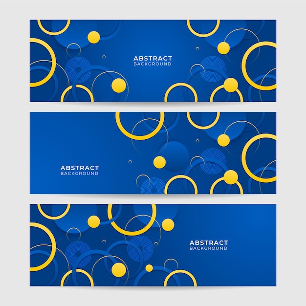 Conception de fond de bannière orange bleu jaune abstrait moderne Abstrait géométrique avec des lignes points et cercle Illustration vectorielle