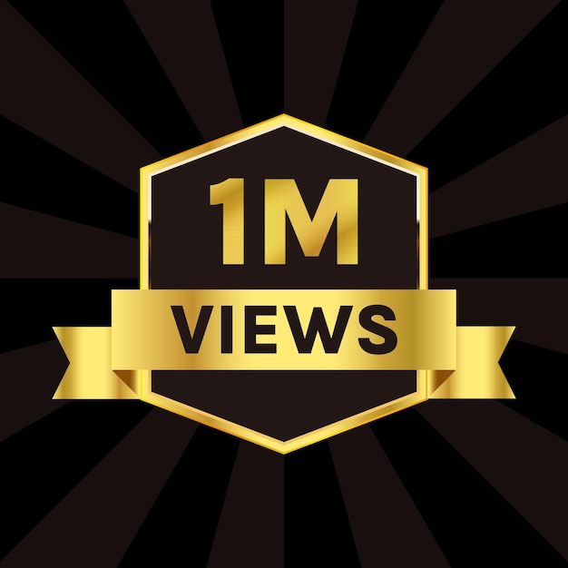Conception de fond de célébration de 1 million de vues, badge de plus de 1 million de vues