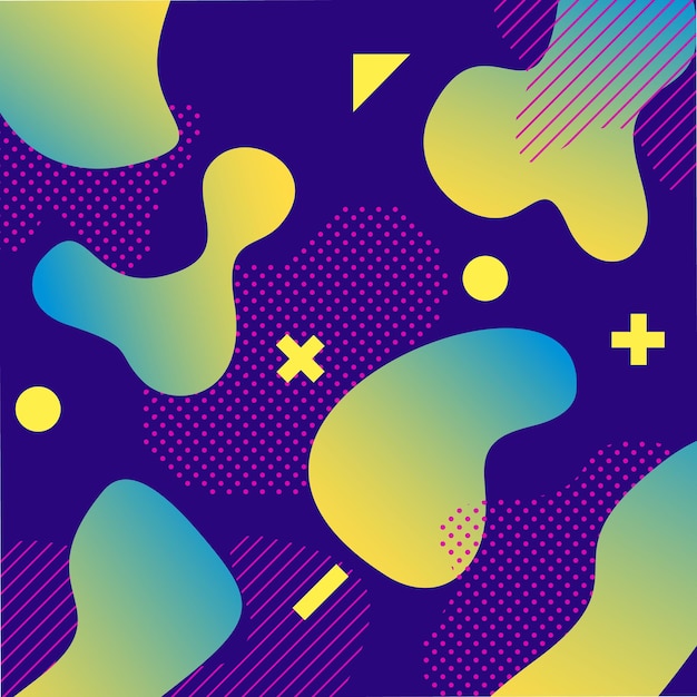 Conception de fond de couleur liquide avec composition de formes à la mode Arrière-plan de conception futuriste pour cadre d'affiche de bannière