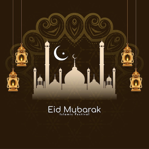 Conception De Fond De Croissant De Lune De Célébration Du Festival Eid Mubarak