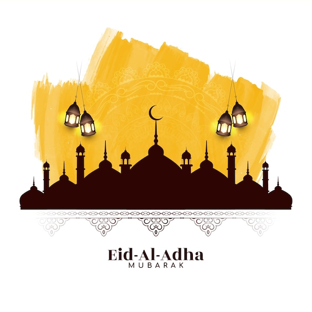 Conception de fond du festival culturel islamique Eid Al Adha mubarak
