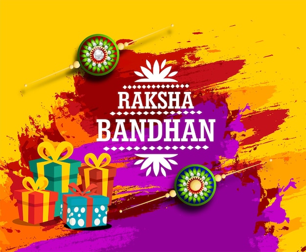 Conception de fond du festival Rakhi avec illustration créative Rakhi, festival indien Raksha Bandhan