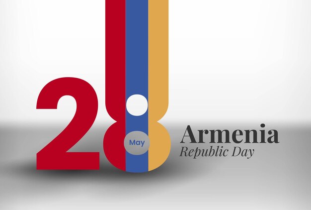 Vecteur conception de fond de la fête de la république d'arménie avec typographie du 28 mai illustration de la conception de la fête de l'indépendance