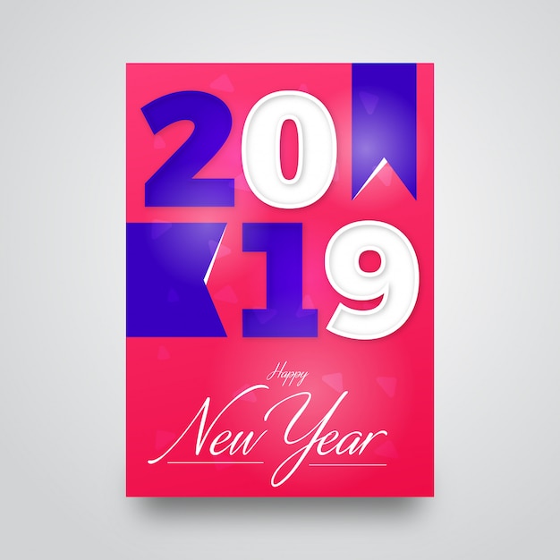 Vecteur conception de fond flyer bonne année 2019