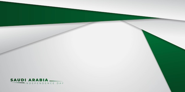 Conception De Fond Géométrique Abstrait Vert Et Blanc Pour La Conception De La Fête De L'indépendance De L'arabie Saoudite