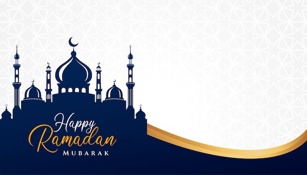 Conception de fond islamique Ramadan kareem avec illustration de la mosquée. Peut être utilisé pour une carte de voeux, une toile de fond ou une bannière