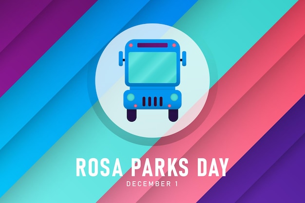 Conception de fond de jour de rosa parks avec des rayures colorées