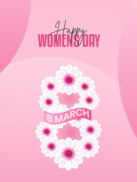 Conception De Fond De La Journée Internationale Des Femmes Avec Fleur