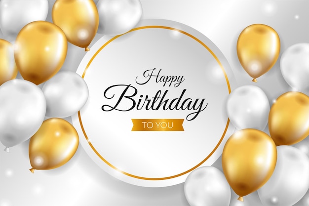 Conception de fond de joyeux anniversaire avec des ballons réalistes