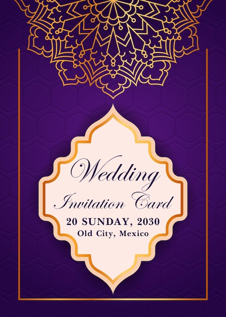 Conception De Fond De Mandala D'invitation De Mariage