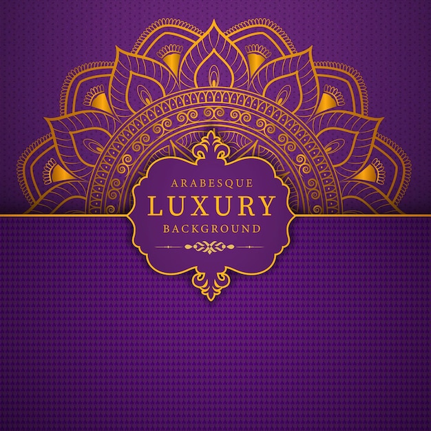 Conception de fond de mandala de luxe avec motif islamique oriental arabesque doré