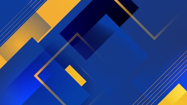 Conception de fond de modèle de bannière de papier peint géométrique de lignes dynamiques abstraites jaune bleu moderne