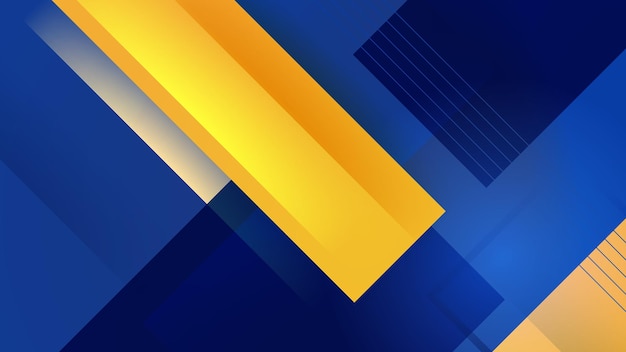 Conception de fond de modèle de bannière de papier peint géométrique de lignes dynamiques abstraites jaune bleu moderne