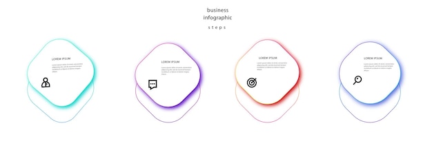 Vecteur conception de fond de modèle d'infographie d'entreprise moderne en 4 étapes