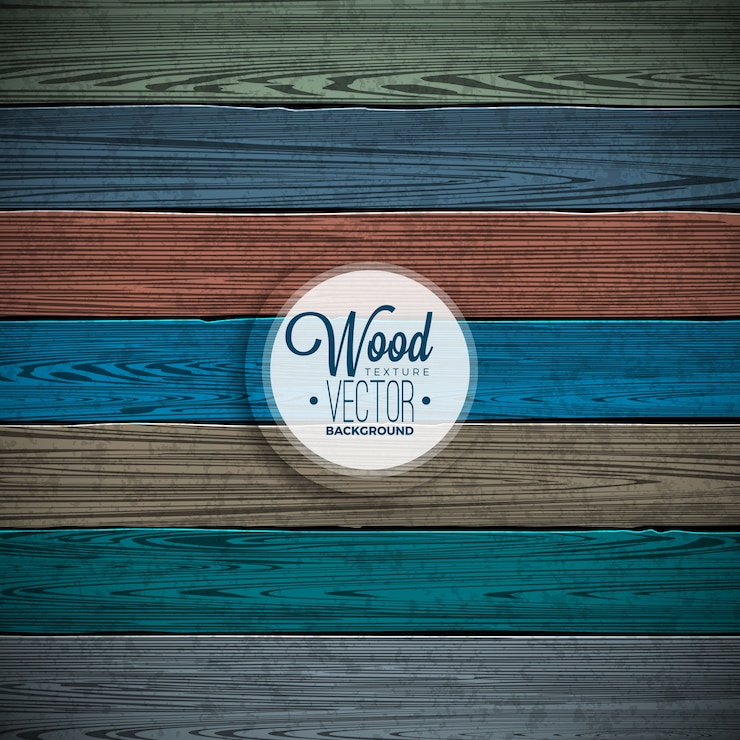 Vecteur conception de fond de texture en bois peint en couleur vectorielle. illustration décorative en bois foncé et foncé.