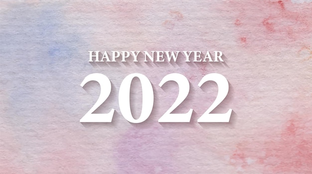 Conception De Fond De Typographie De Texte Aquarelle Bonne Année 2022