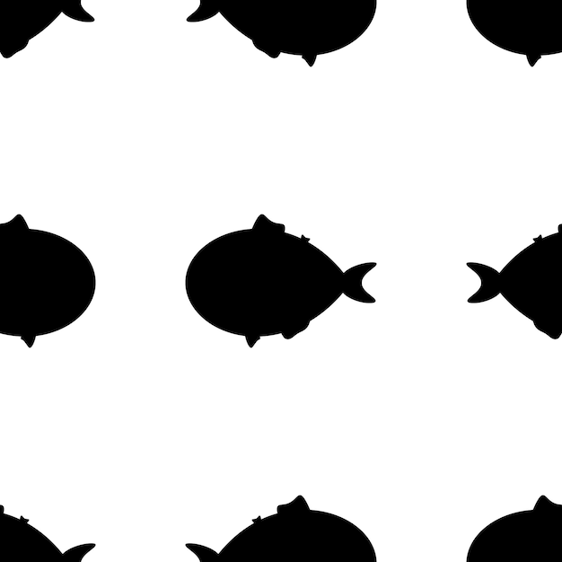 Vecteur conception de fond vectorielle continue avec poisson silhouette simple vie marine nourriture pour animaux de compagnie