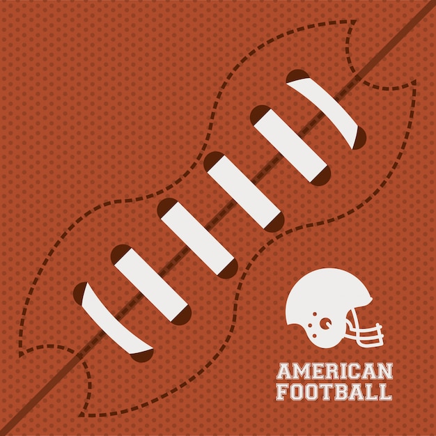 Conception de football américain sur fond pointillé orange
