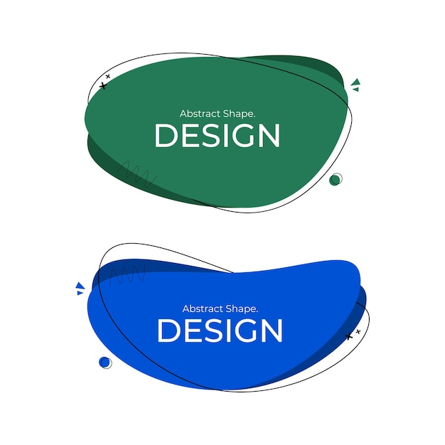 Conception de formes abstraites créatives bleues et vertes