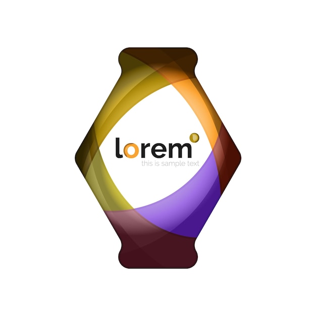 Conception géométrique abstraite du logo avec des formes qui se chevauchent
