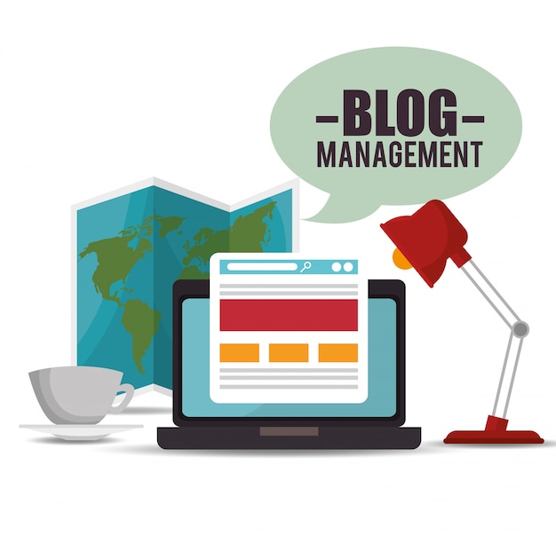 Vecteur conception de gestion de blog