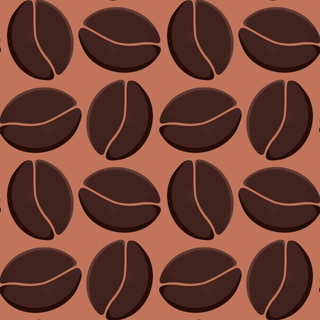 Conception de grains de café sur fond marron