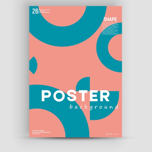 Conception graphique inspirée du Bauhaus d'une maquette d'affiche vectorielle créée avec des éléments abstraits vectoriels