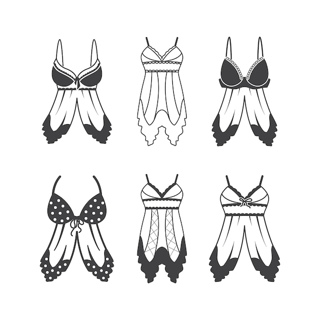 Vecteur conception graphique de lingerie