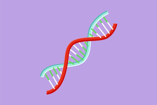 Conception graphique à plat dessin d'hélice ou logo ADN Style filaire low poly Concept pour la médecine scientifique biotechnologique Technologie et innovation en génie génétique Illustration vectorielle de style dessin animé