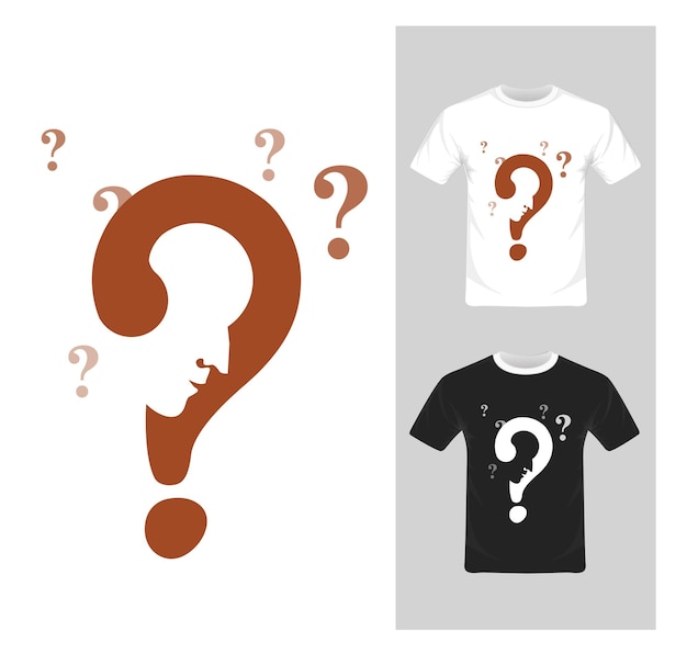 Conception Graphique De T-shirt Visage En Illustration Vectorielle De Point D'interrogation