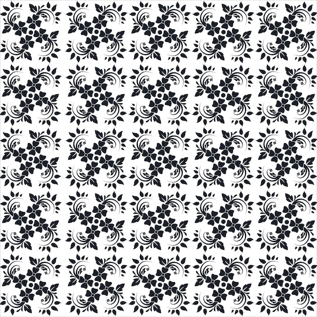 Conception Graphique De Vecteur De Fond Motif Géométrique éléments Floraux Blanc Noir