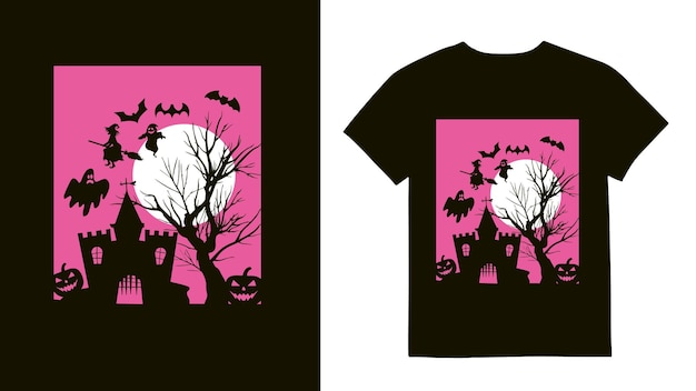 Conception D'halloween En Tshirt Noir