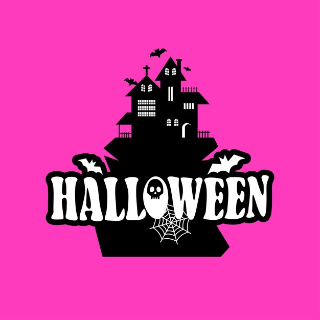 Conception D'halloween Avec La Typographie Et Vecteur De Fond Clair