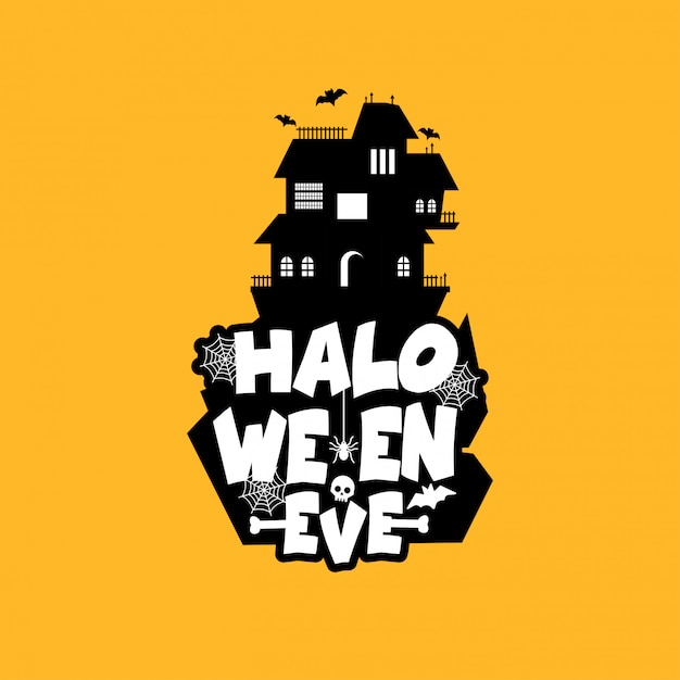 Conception D'halloween Avec La Typographie Et Vecteur De Fond Clair